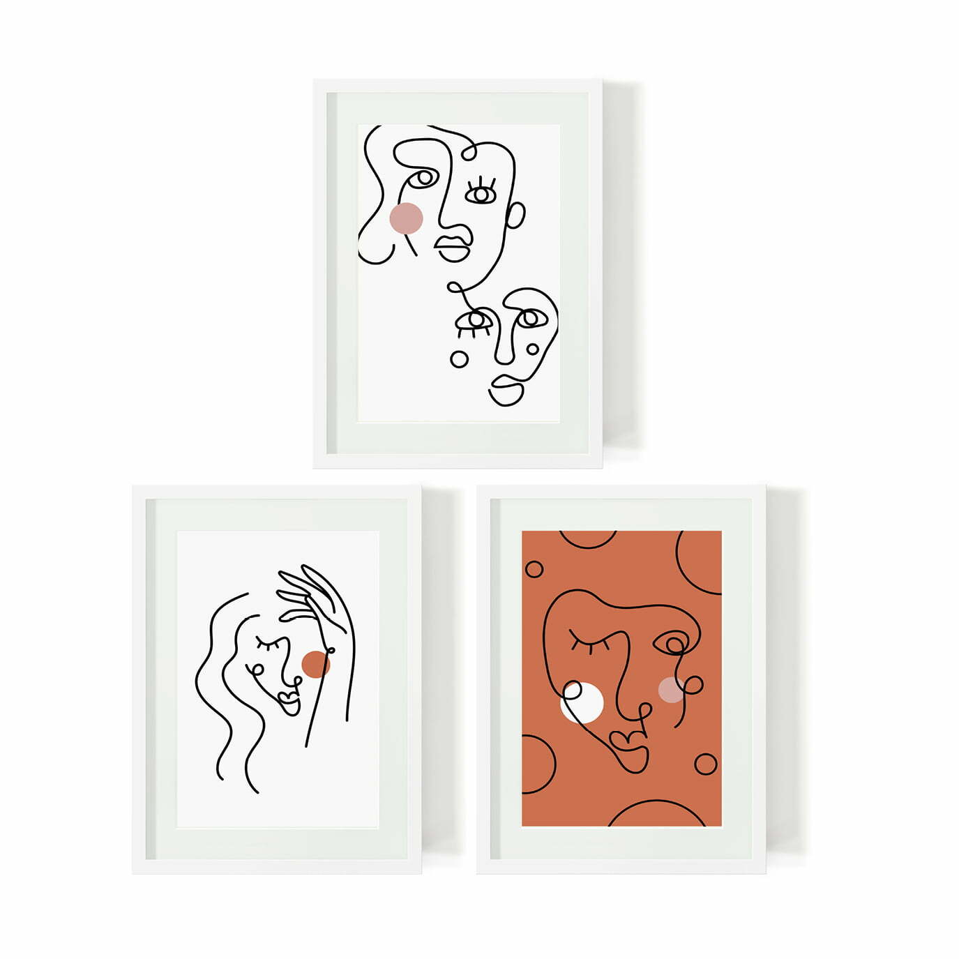 Online Minimalist Abstract Faces Art Print Bundle - Sugar and Vice ...